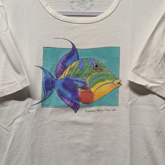 90s Colorful Fish Siesta Key Women's T shirt - Picture 3 of 7